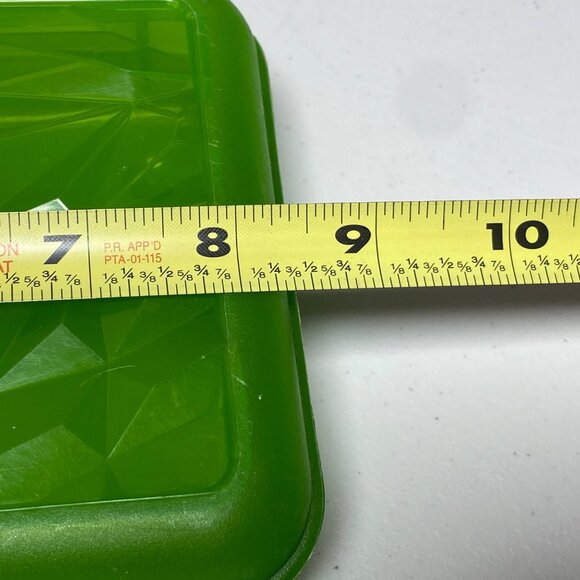 Green Thingamabox Pencil School Box Geometric Texture Lid USA Made - Picture 12 of 14